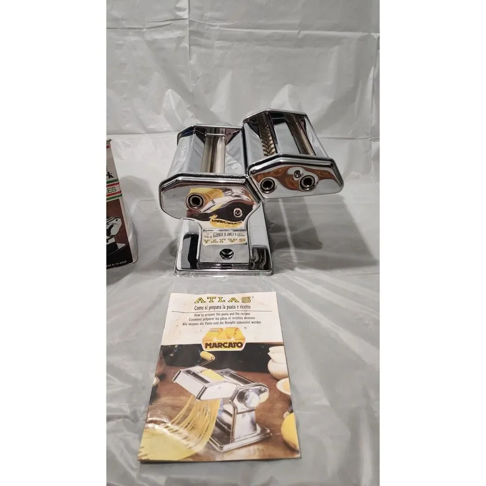 Marcato Atlas Pasta Machine Made in Italy Pasta Queen Noodle Maker w Clamp & Box